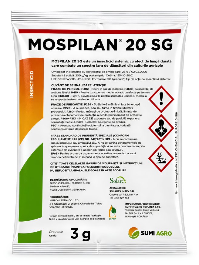 Mospilan 20 SG 3g - Insecticid sistemic