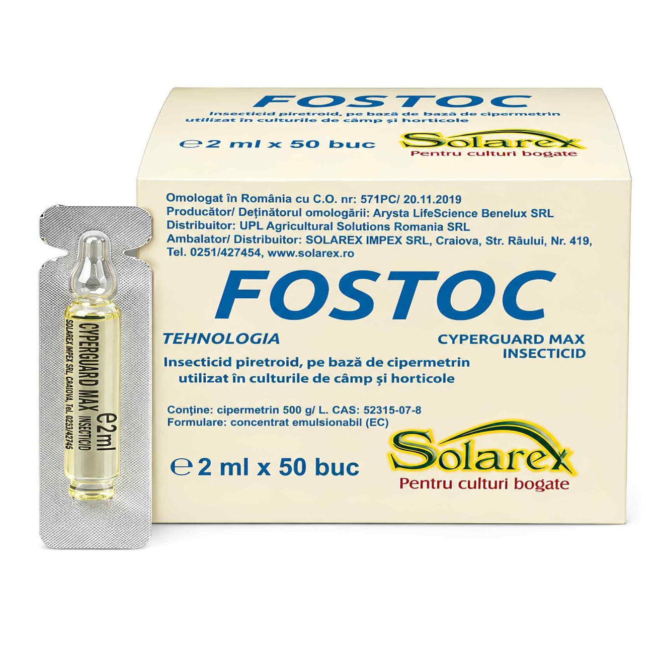 Fostoc Best Seller 100 EC 2ml - Solarex - Insecticid piretroid de contact