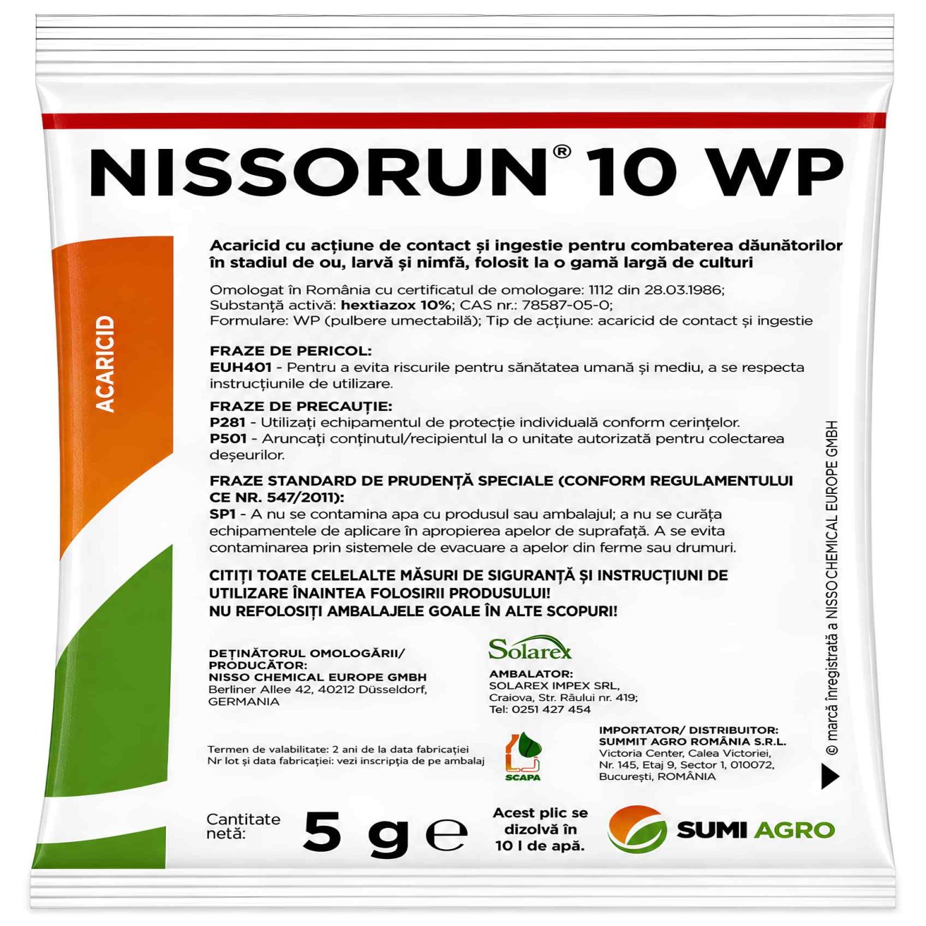 Nissorun 10 WP 5g - Sumi Agro - Insecticid acaricid